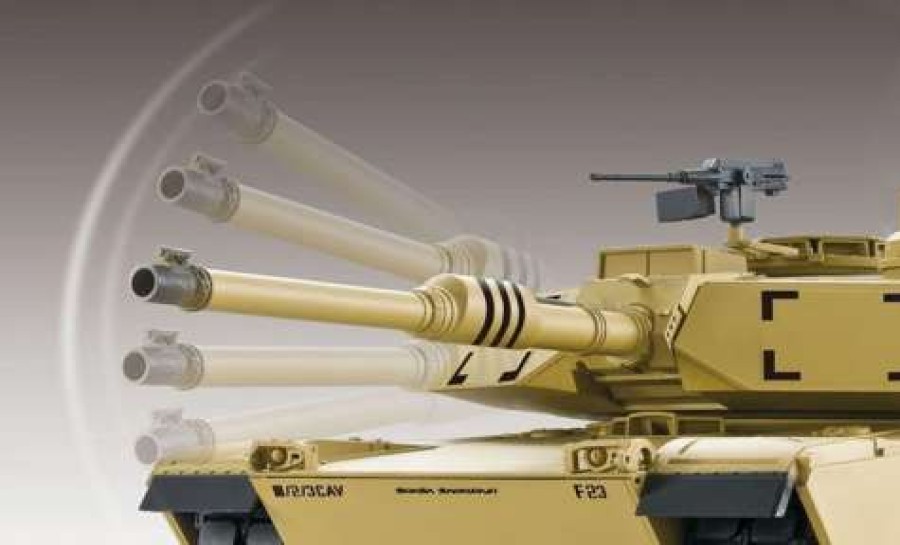 Rc Tanks * | 1/16 M1A2 Abrams Rc Tank With Smoke, Sound And Bb Gun 2.4Ghz Version