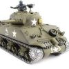 Rc Tanks * | 1/16Th M4A3 Sherman Rc Tank With Smoke, Sound And Bb Gun Metal Upgrade Pro Version