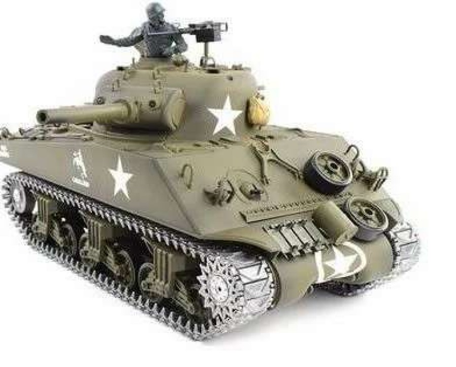 Rc Tanks * | 1/16Th M4A3 Sherman Rc Tank With Smoke, Sound And Bb Gun Metal Upgrade Pro Version